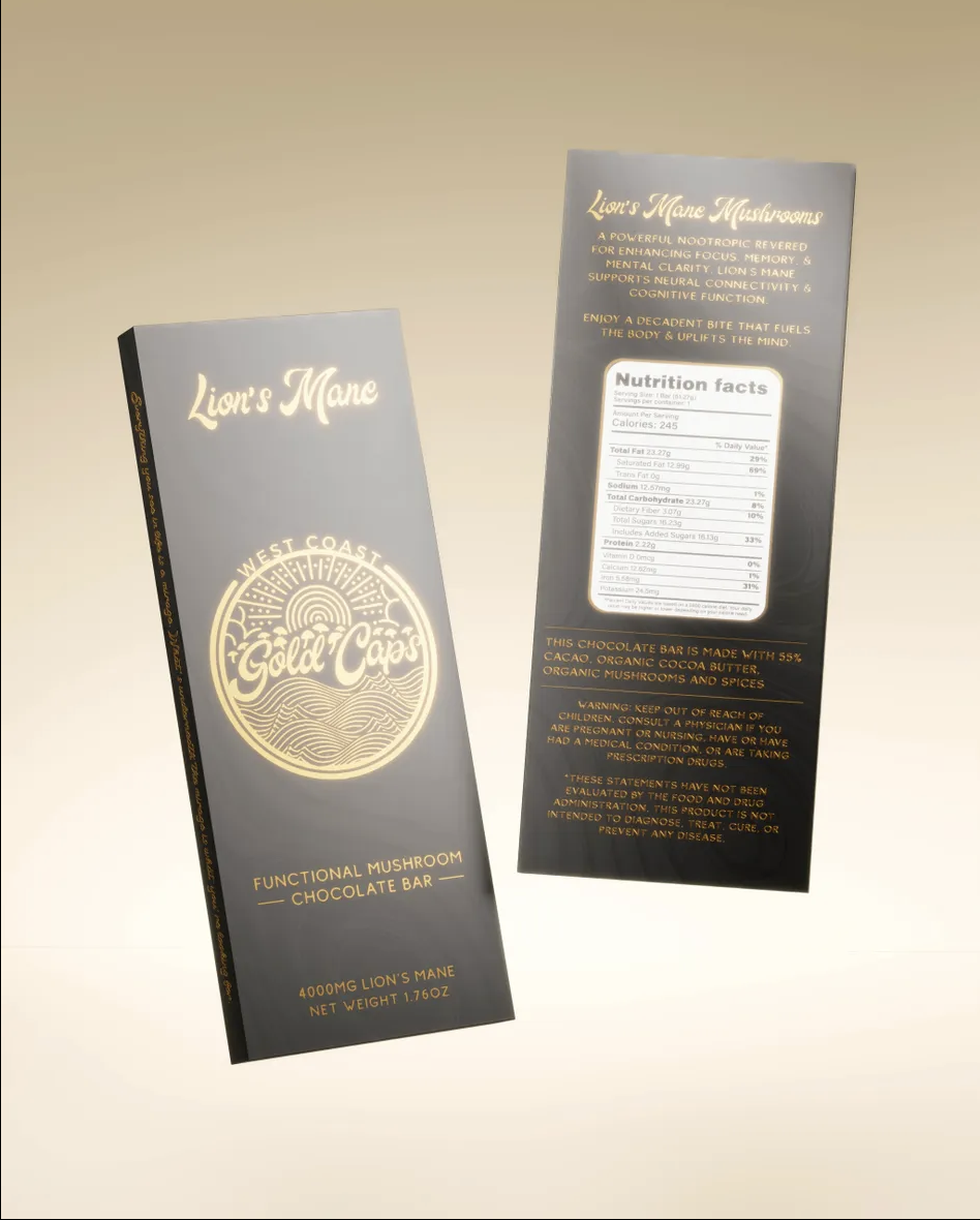 Lion's Mane 4000mg Chocolate Lion's Mane 4000mg west coast gold caps Chocolate